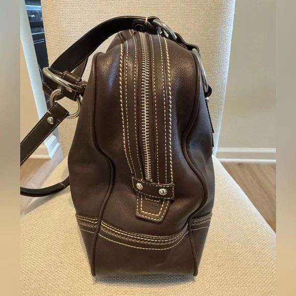Coach Vintage Brown Leather Soho Satchel Purse with Dust Bag F10581